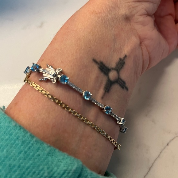 Zales topaz and white sapphire tennis Bracelet - Picture 4 of 6